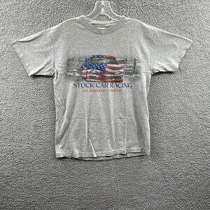 Stock Car Racing Mens Shirt Medium Gray Short Sleeve Pullover American Tradition